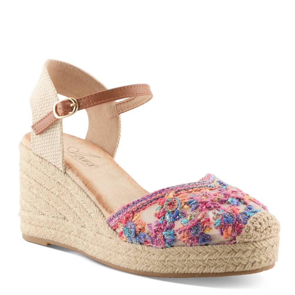 NEW AZURA women's querdita espadrille in rainbow